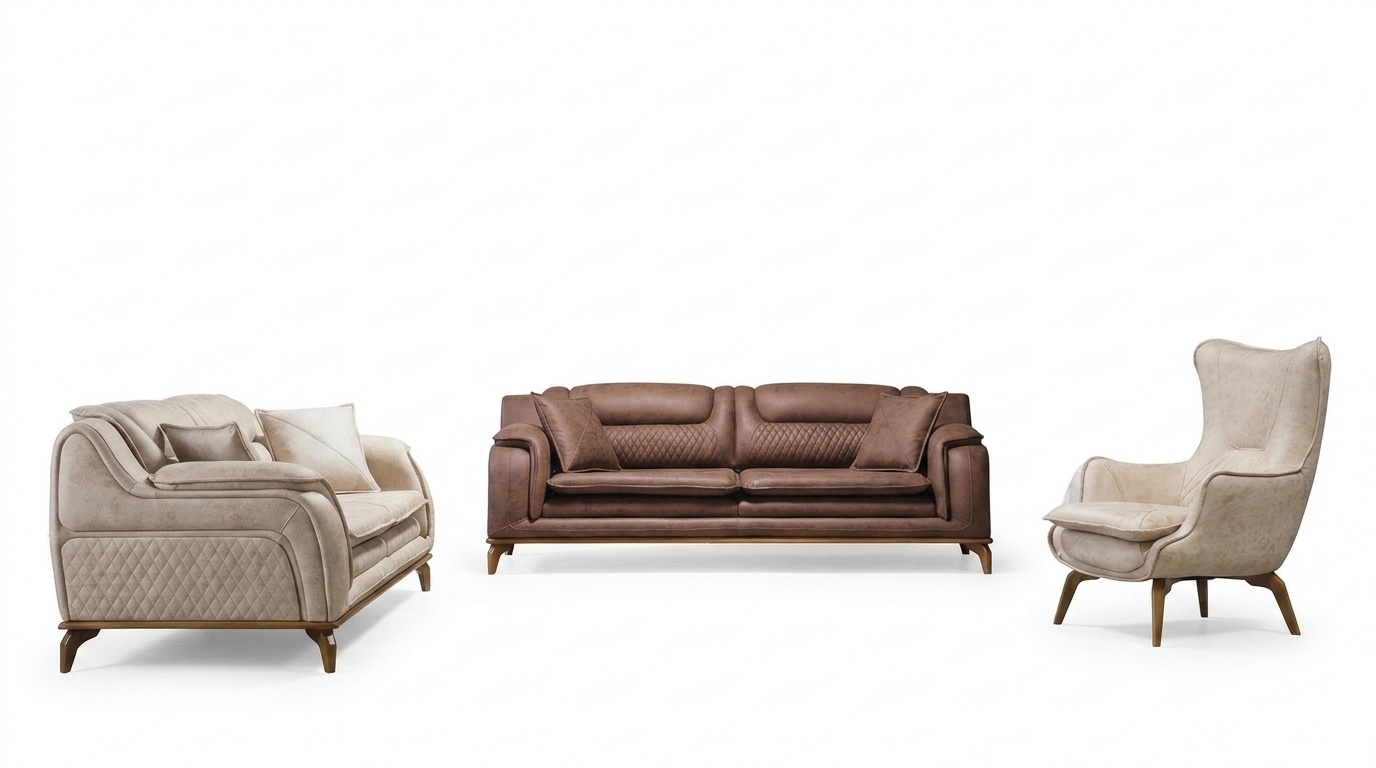 Sofa Braun 3 Sitzer Wohnzimmer Klassische Italienischer Stil 3er
