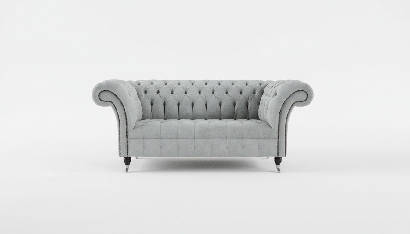 Sofa Chesterfield 2 Sitzer Couch Polster Sitz Textil Stoff Samt Couchen Sofas
