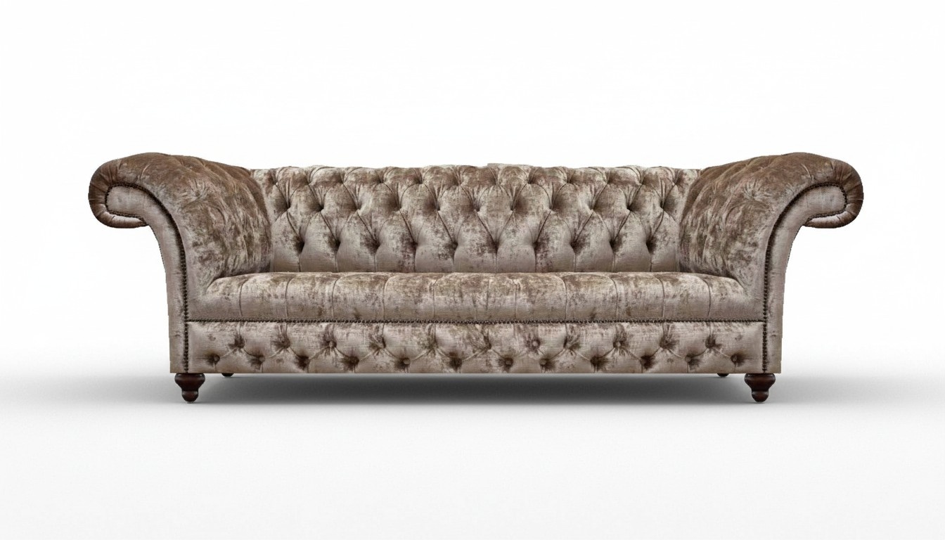 Sofa Couch Dreisitze Modern Luxus Sitzmöbel Einrichtung Wohnzimmer Chesterfield