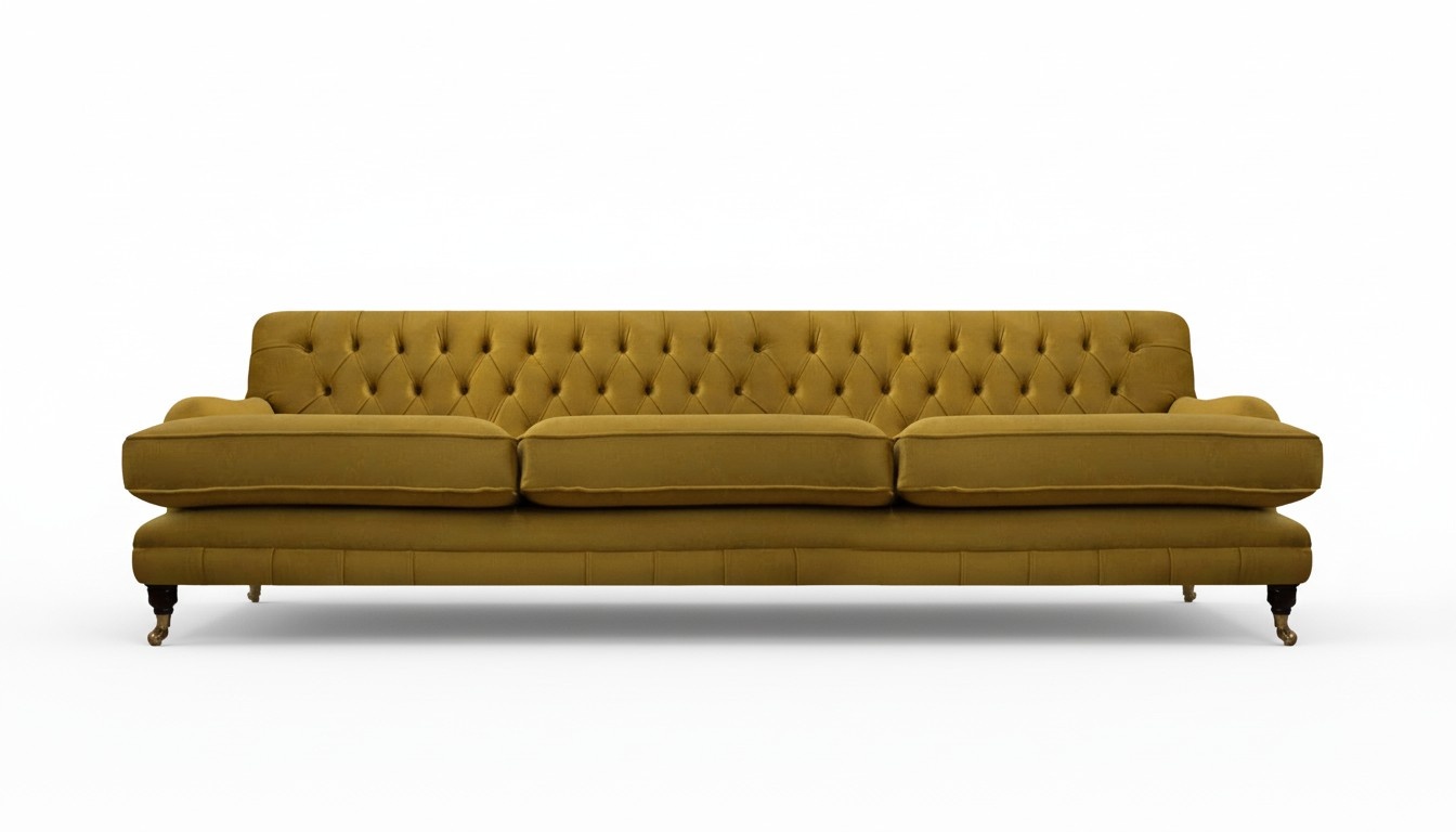Sofa Dreisitze Couch Polstermöbel Wohnzimmer Stoff Einrichtung Chesterfield