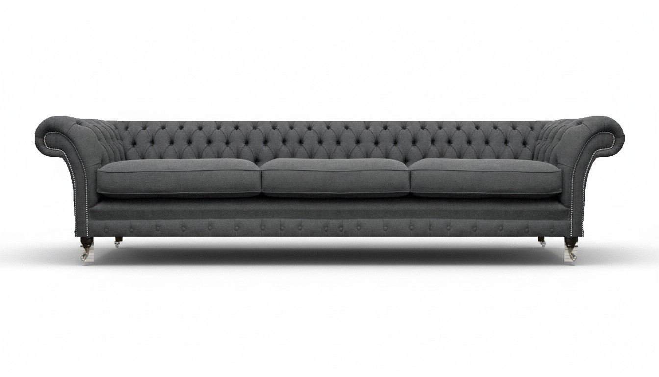 Sofa Dreisitze Couch Polstermöbel Wohnzimmer Textil Möbel Chesterfield