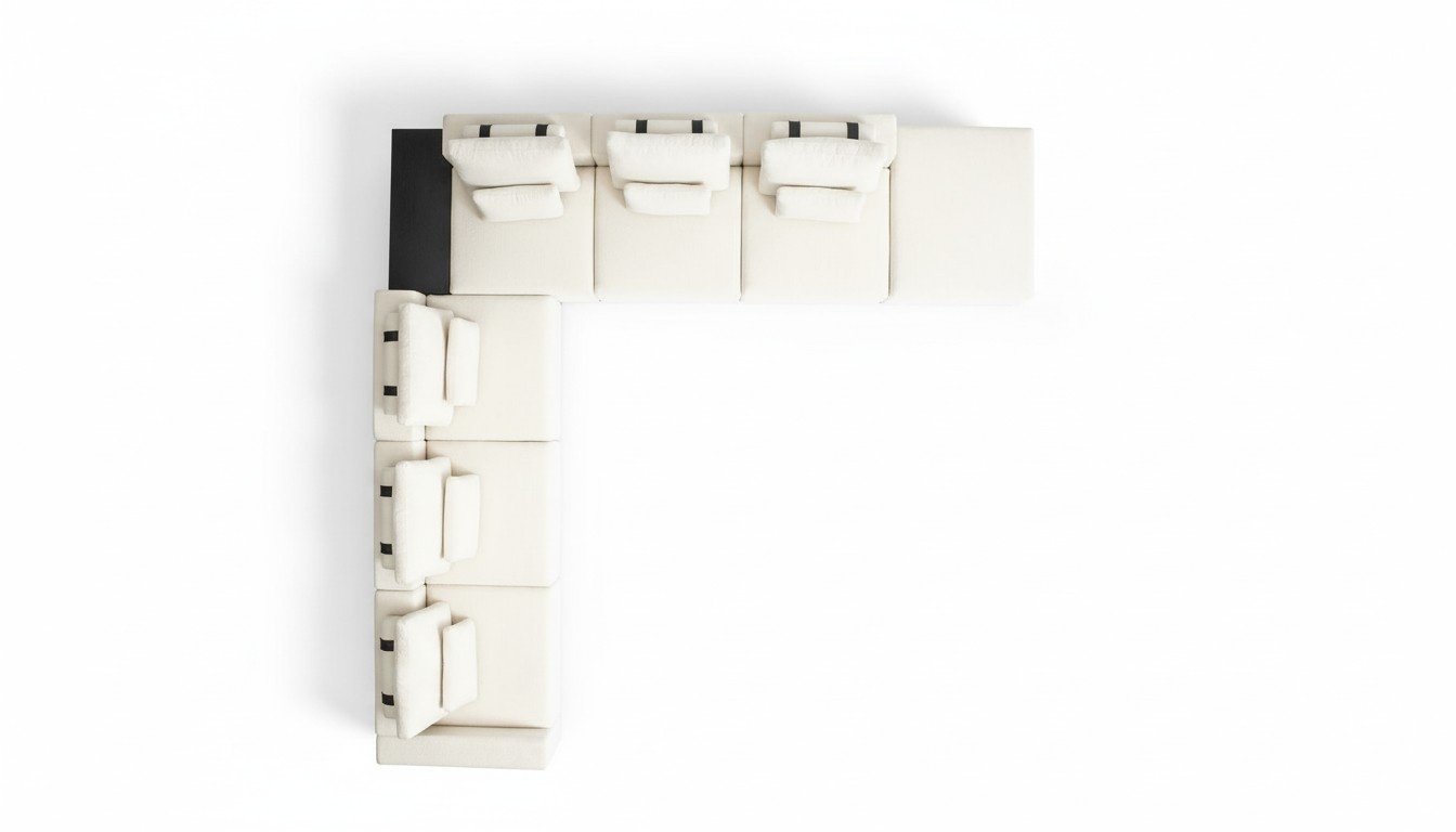Sofa Ecksofa L-Form Couch Polster Sitz Modern Wohnzimmer Textil Möbel