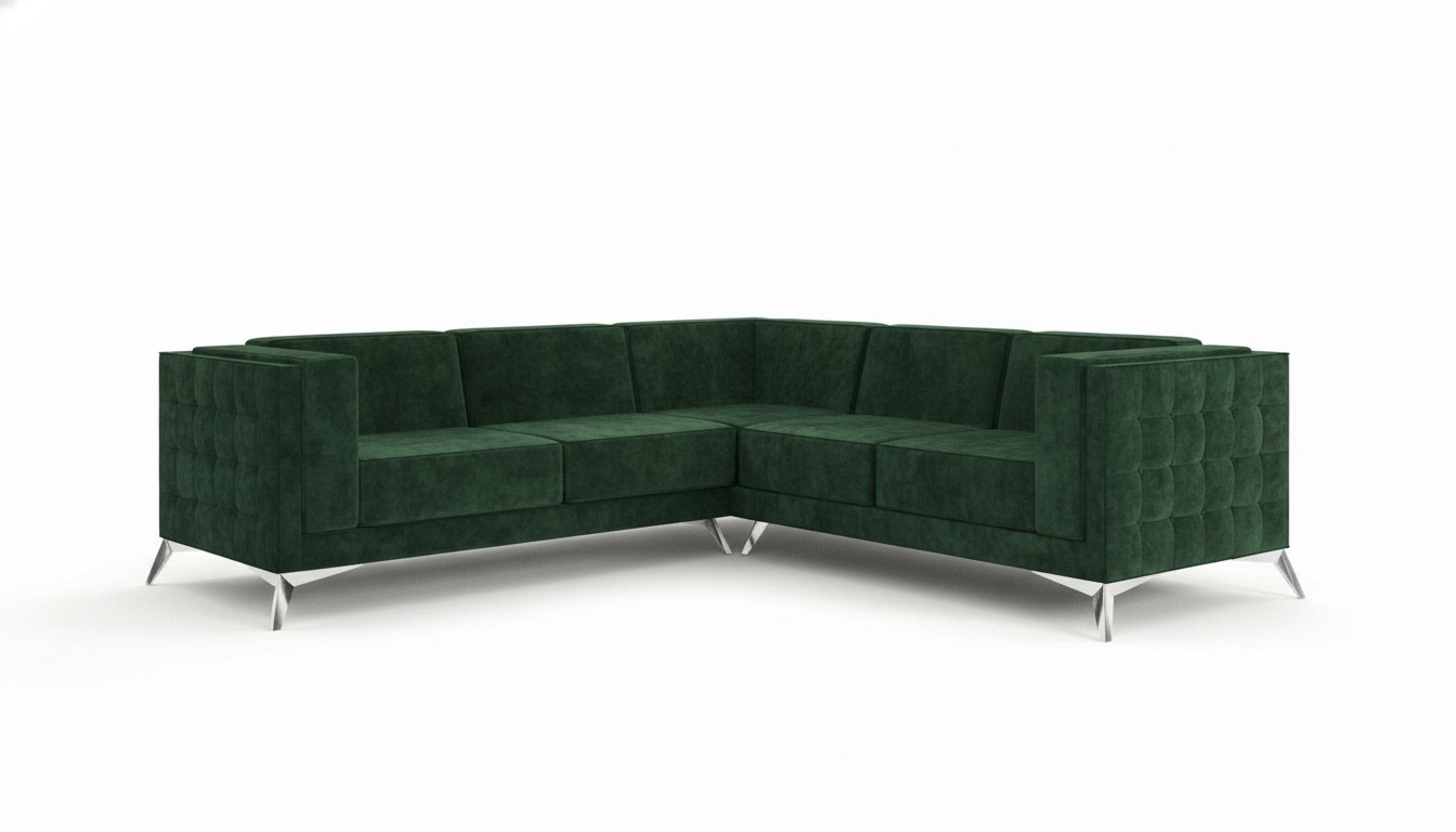 Sofa L-Form Chesterfield Couch Wohnlandschaft Garnitur Design Klassische
