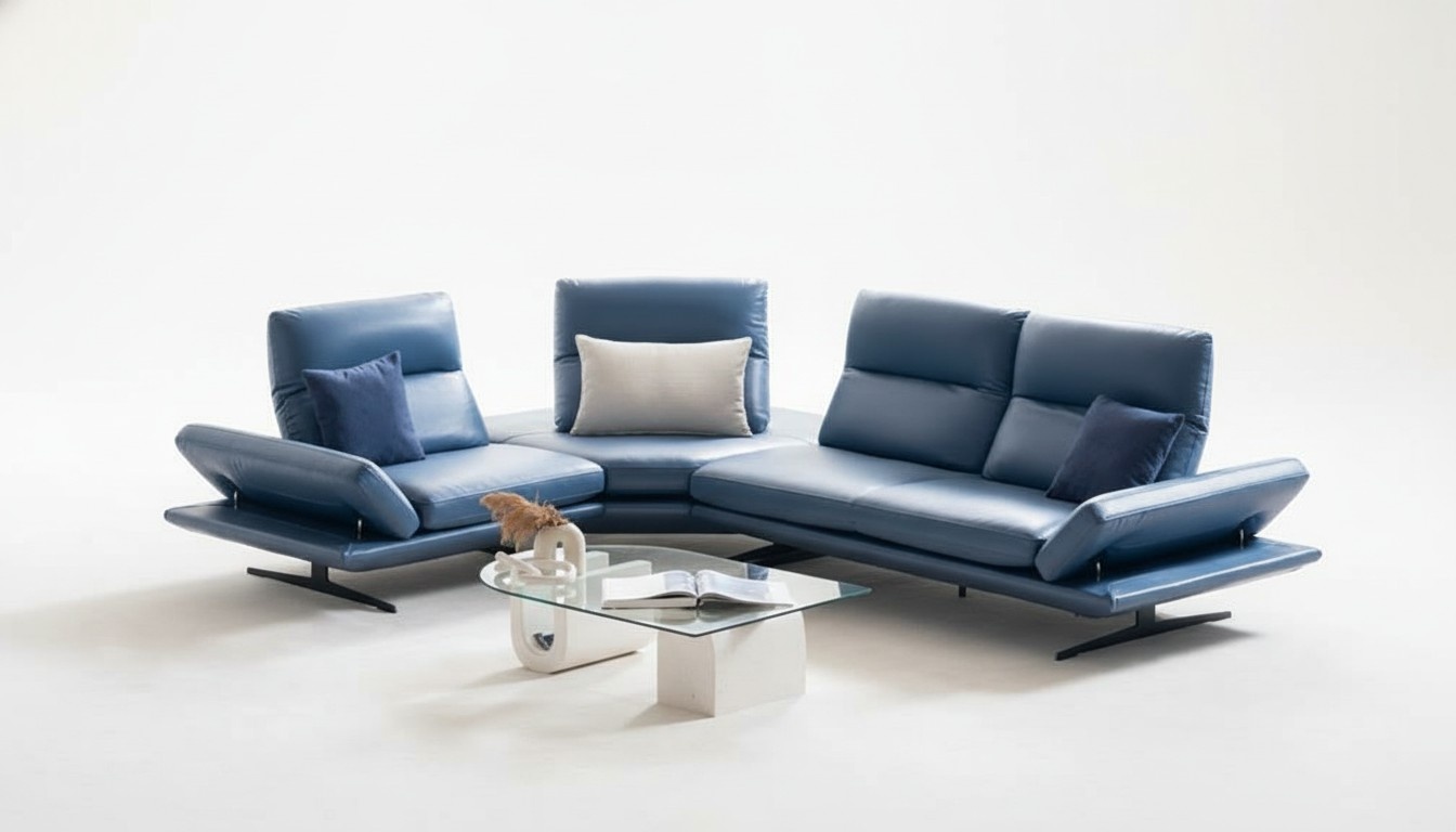 Sofa L-Form Ledersofa Couch Wohnlandschaft Garnitur Design Modern Sofa Ecksofa