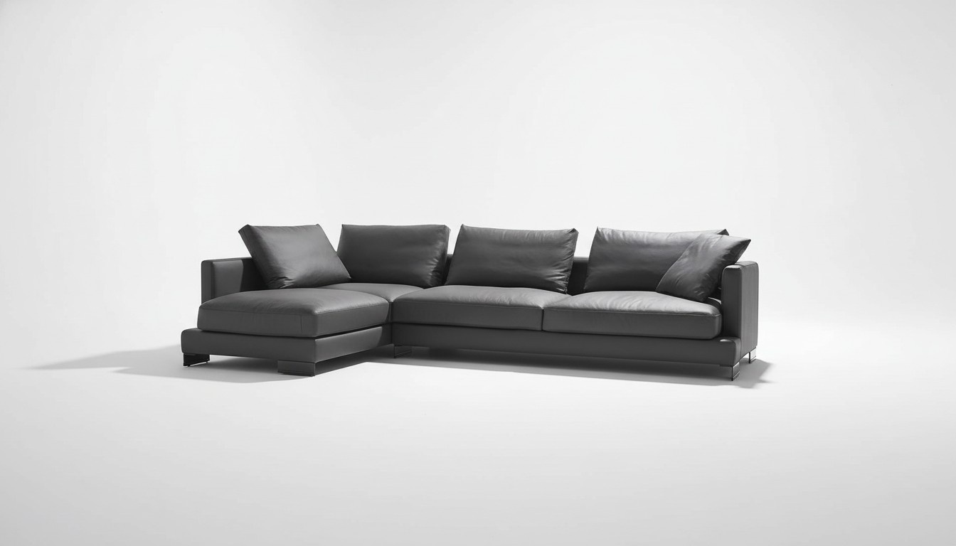 Sofa Leder Eck Garnitur Landschaft L Form Luxus Wohn Polster Couch