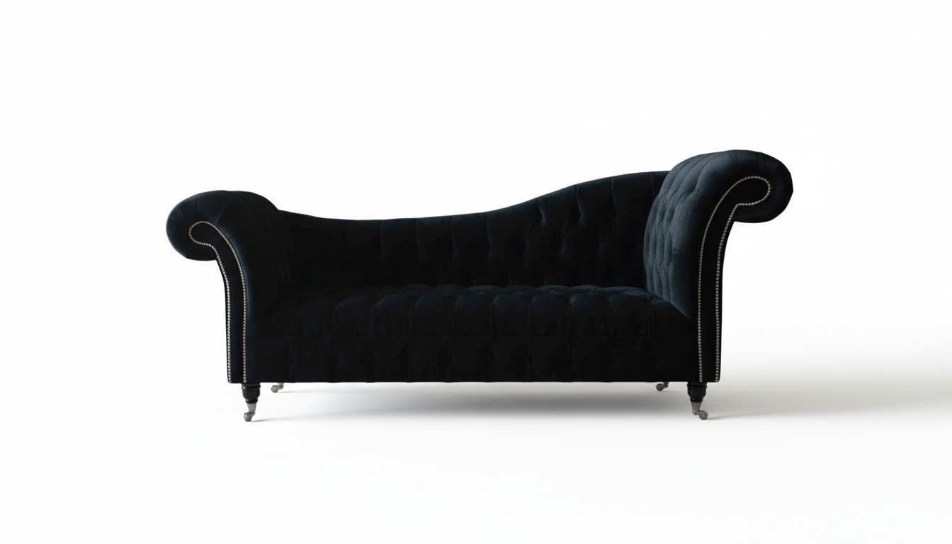 Sofa Luxus Textil Chesterfield Couch Polster 3 Sitzer Garnitur Blau Samt