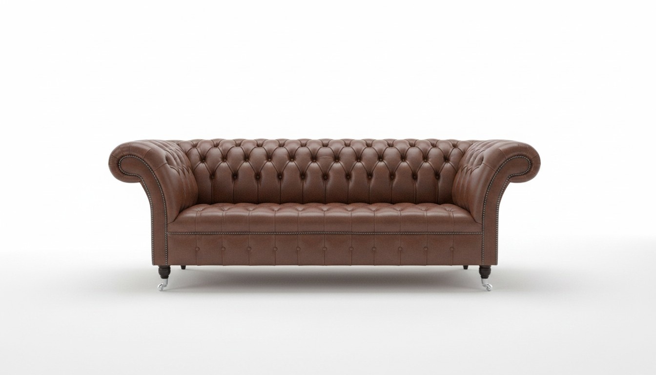 Sofa Luxus Textil Chesterfield Couch Sofas Polster 3 Sitzer Garnitur Braun