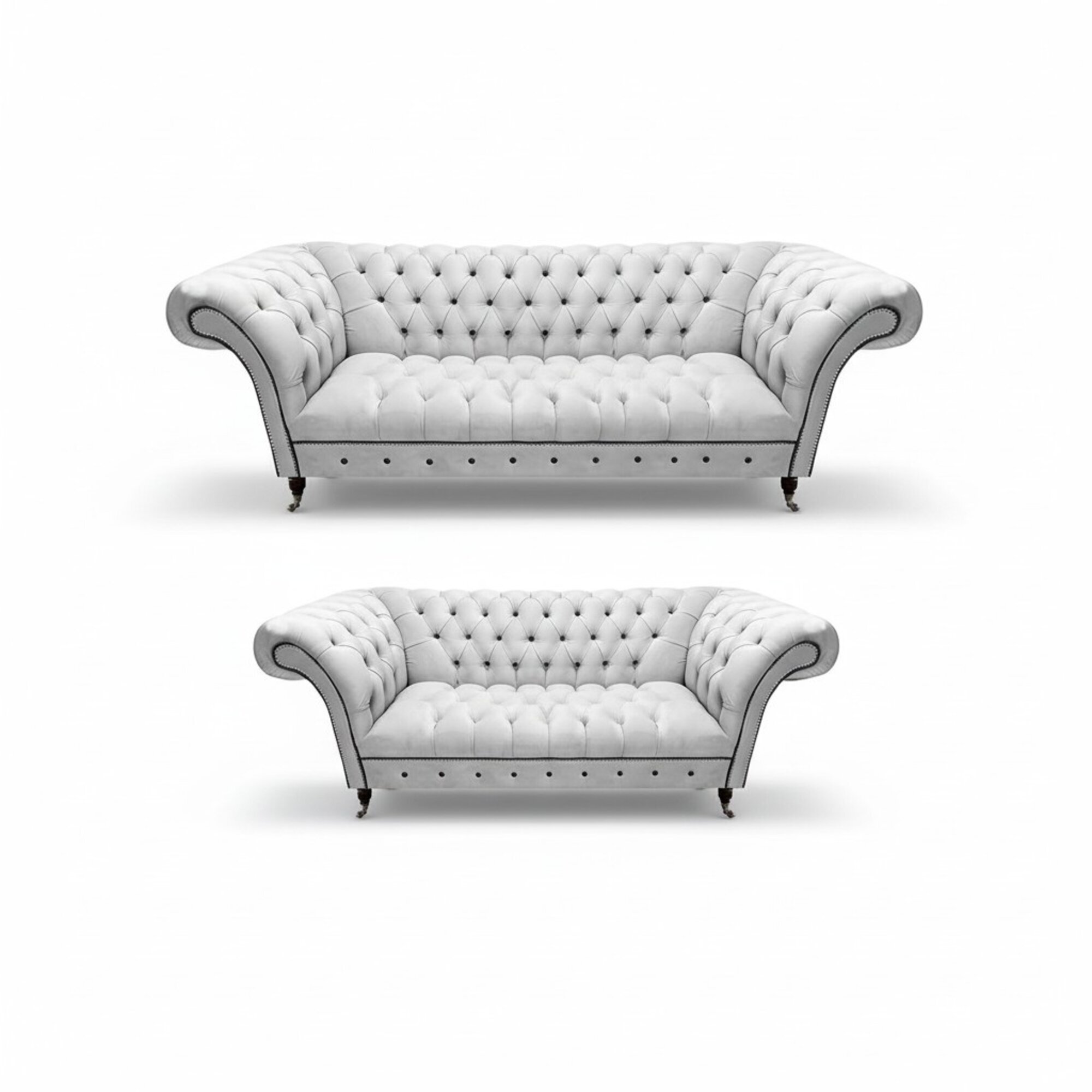 Sofa Set 2tlg Sofa Dreisitze mit Zweisitzer Couch Design Möbel Chesterfield
