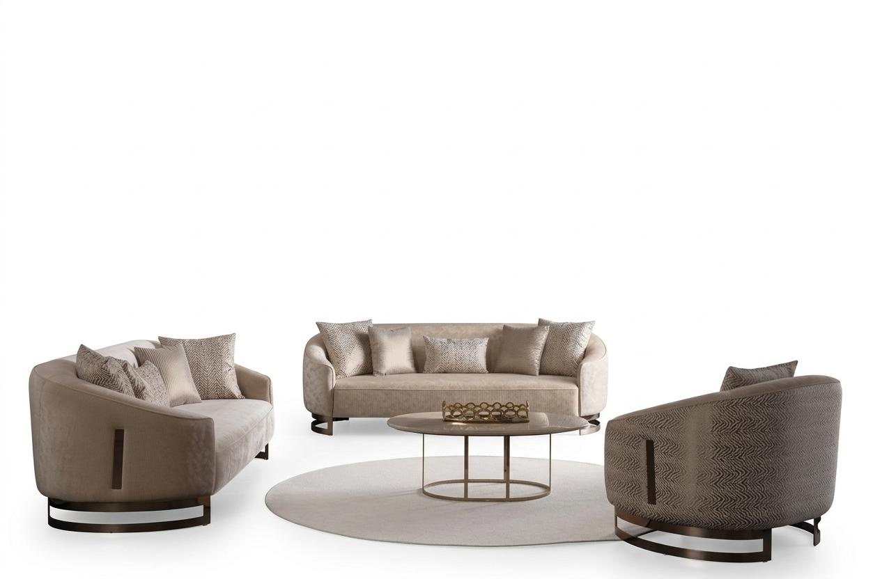 Sofa Set Couchgarnitur 2x Sofas 3 Sitzer Sessel Couchtisch Wohnzimmer
