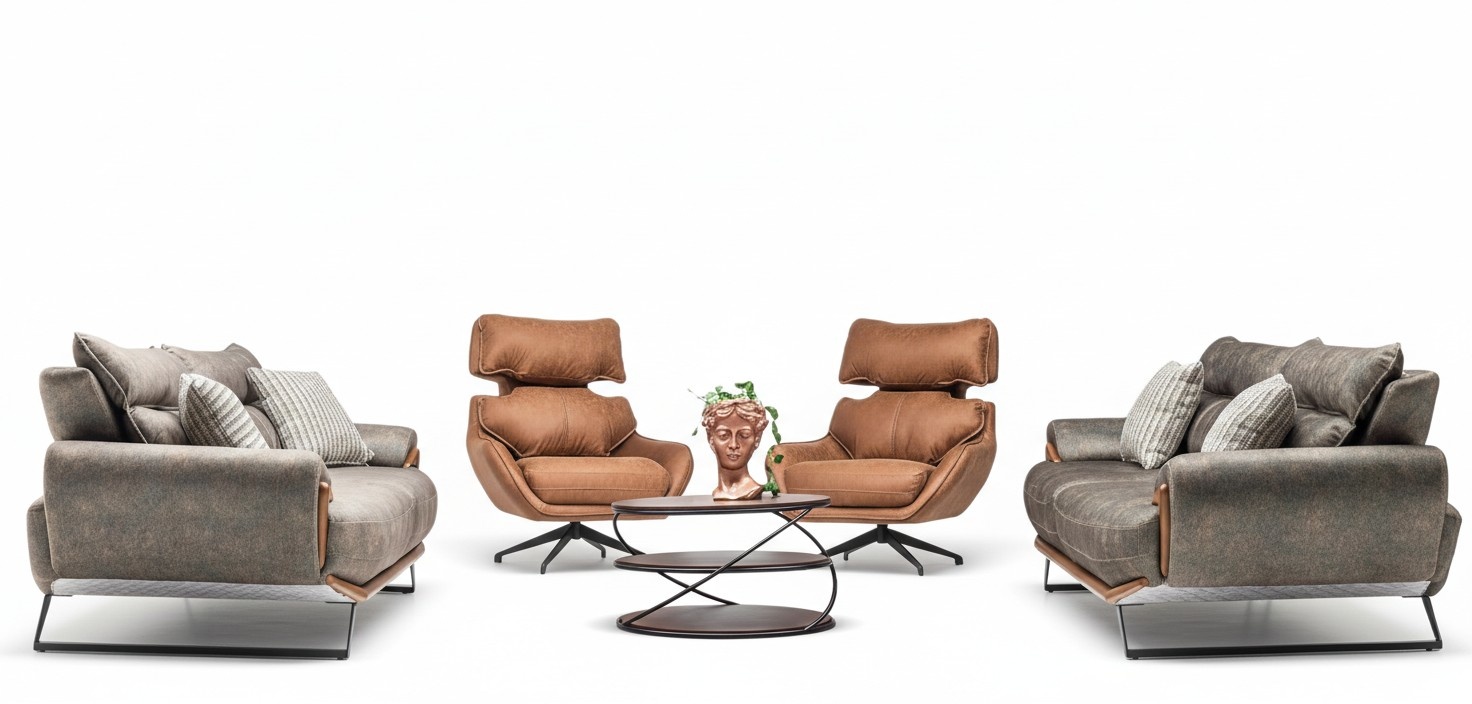 Gemütliche Wohnzimmergarnitur 3+3+1+1 Sofa Set
