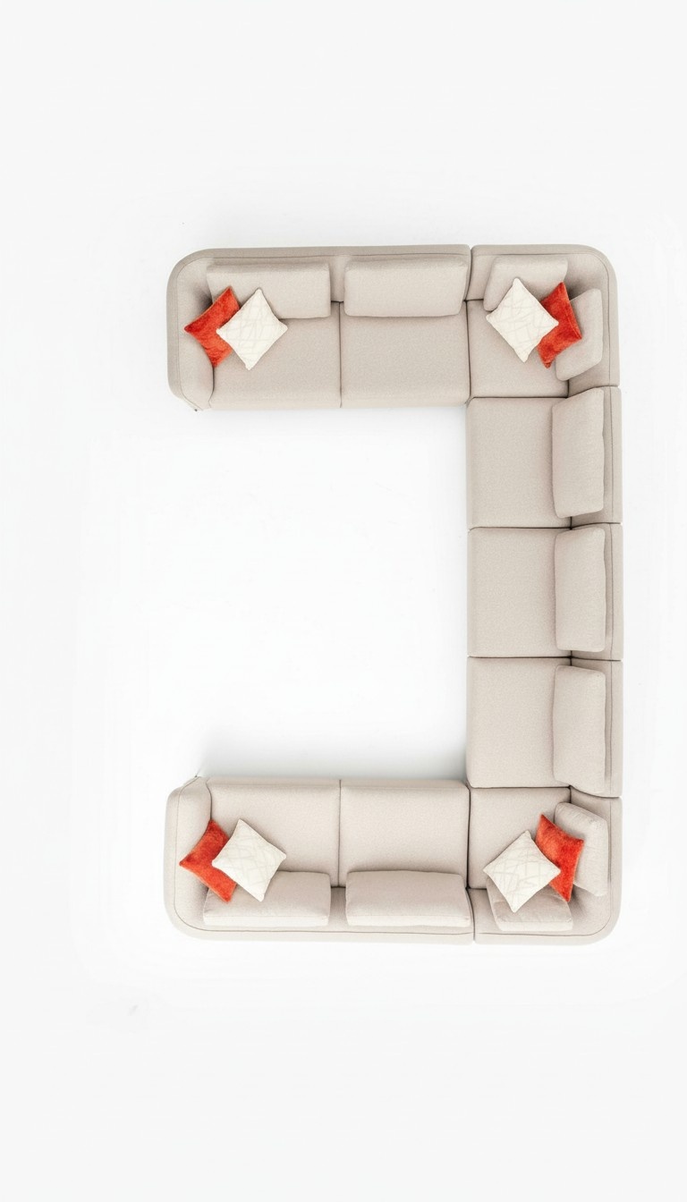 Sofa U- Form Wohnzimmer Ecksofa Beige Polstersofa Design Modern