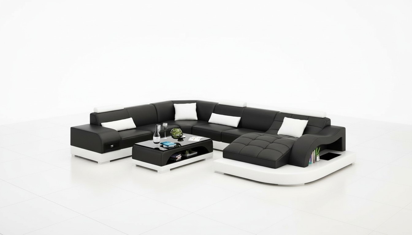 Sofa Wohnlandschaft U Form Ecksofa Couch Garnitur Polster Big xxl Sofas Couchen