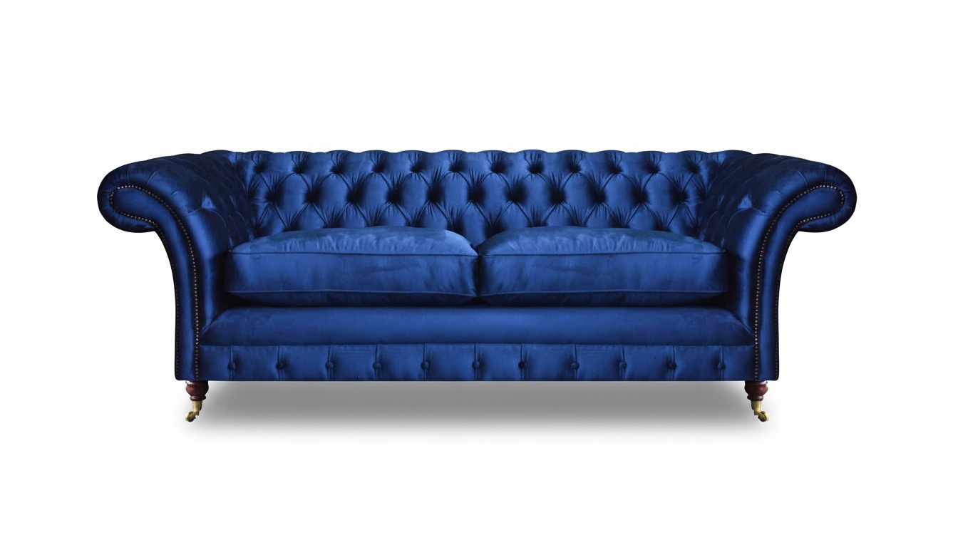 Sofa Zweisitzer Blau Couch Möbel Luxus Einrichtung Sitzmöbel Chesterfield