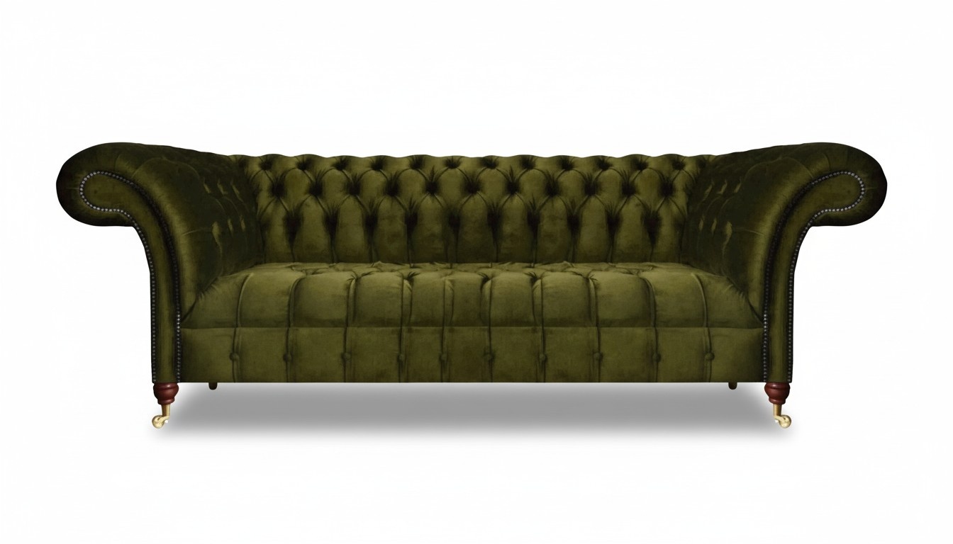 Sofa Zweisitzer Couch Luxus Grün Textil Einrichtung Modern Sofas Neu