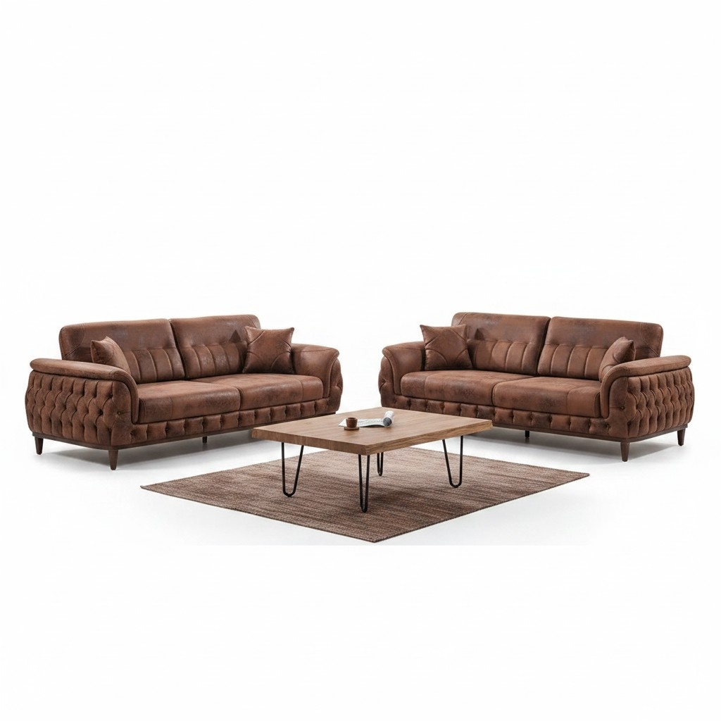 Sofagarnitur 2x Sofa Dreisitzer Couchen Wohnzimmer Modern Design Möbel