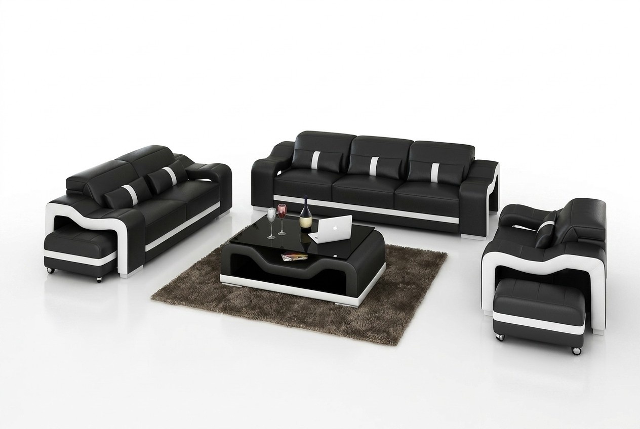 Sofagarnitur 3+1 Sitzer Design Couch Polster Sofas Modern Garnitur Gruppe