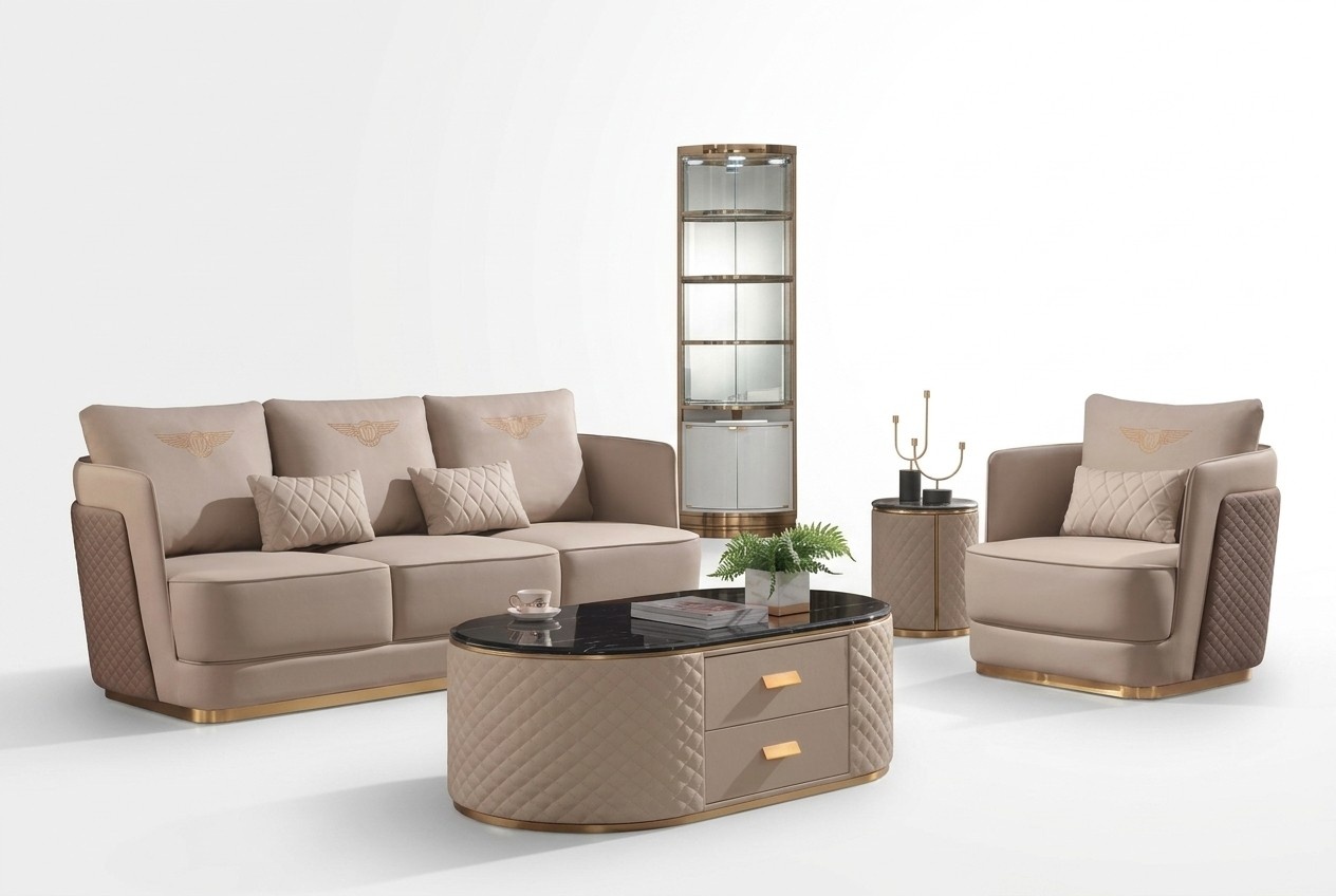 Sofagarnitur 3+1 Sitzer Klassische Garnituren Leder Couchen Sofas Polster