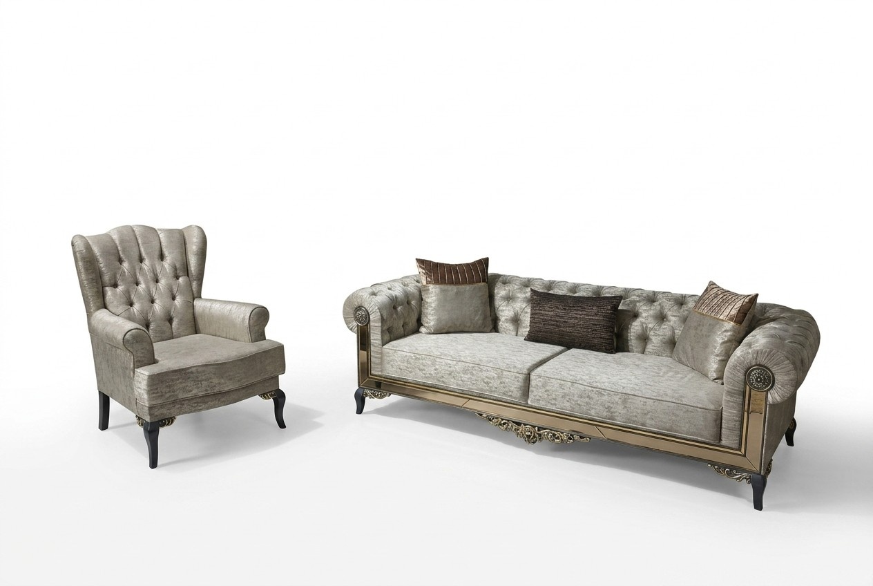 Sofagarnitur 3+1 Sitzer Set Design Sofas Polster Textil Relax Sofa 2tlg