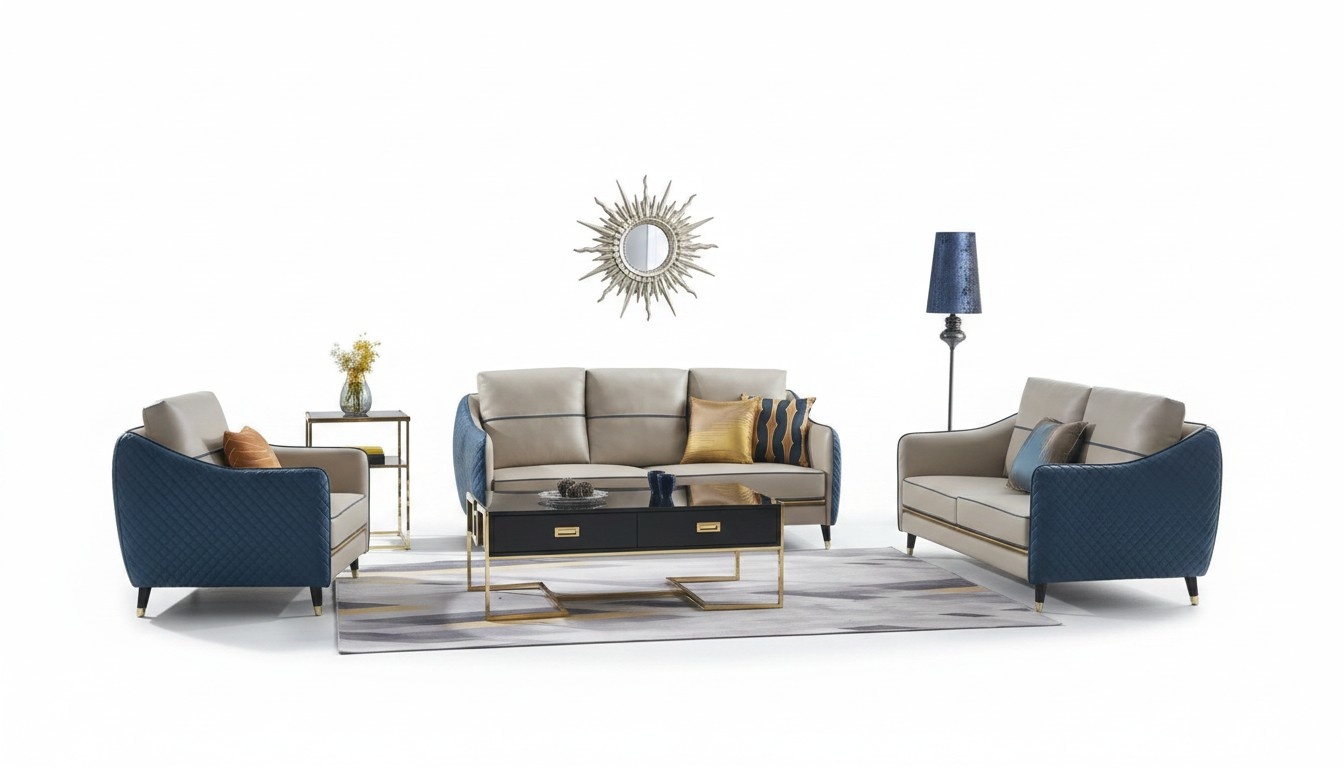 Sofagarnitur 3+1 Sitzer Set Design Deko Sofas Polster Couchen Relax Leder