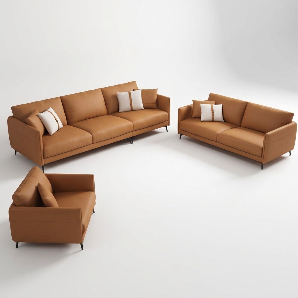 Sofa-Set 3+2+1 | Ledersofas | Sofas und Sessel | Wohnzimmersofas