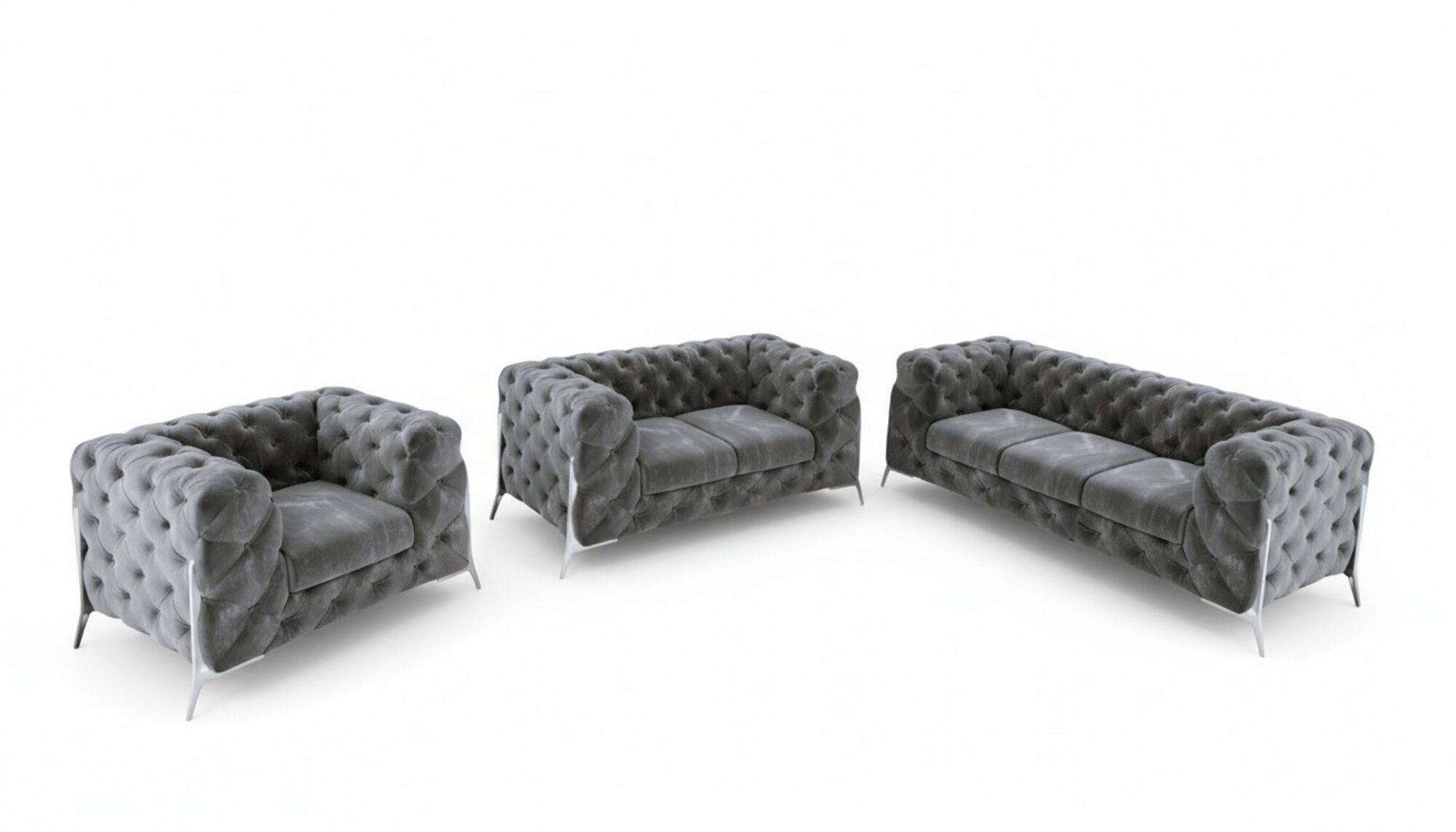Sofagarnitur 321 Sitzer Textil Couch Modern Chesterfield Garnitur Designer Neu