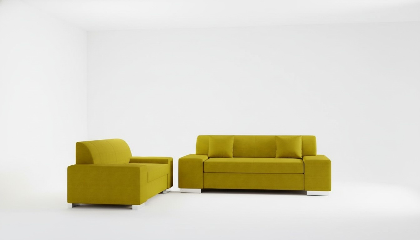 Sofagarnitur 3+2 Sitzer Garnituren Wohnlandschaft Sofas Couchen Polster Gelb Neu