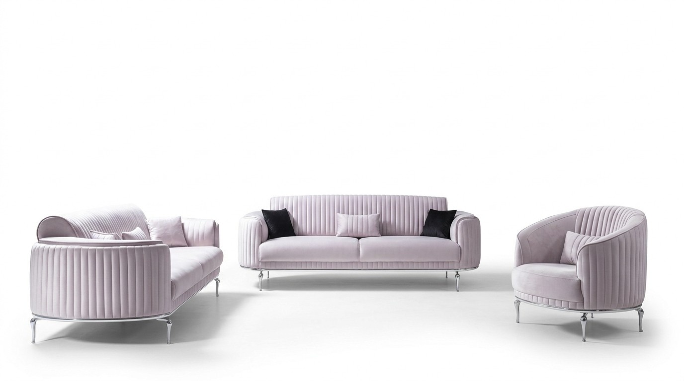 Sofagarnitur 331 Sitzer Couch Polster Lehn Sofa Garnitur Textil Stoff