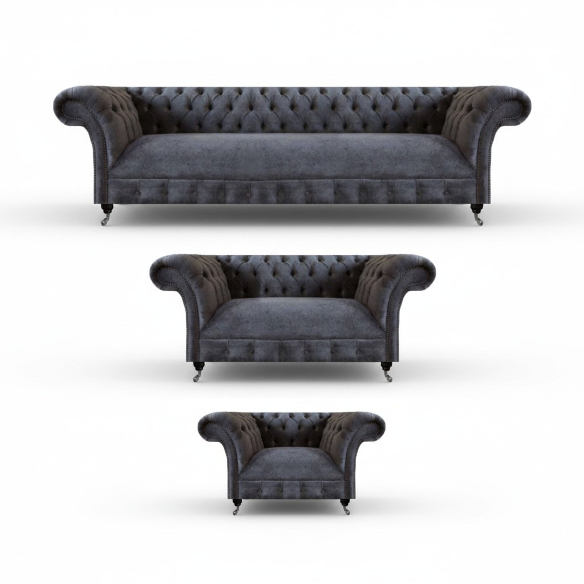 Sofagarnitur 3tlg Wohnzimmer Sofas Set Textil Möbel Einrichtung Chesterfield