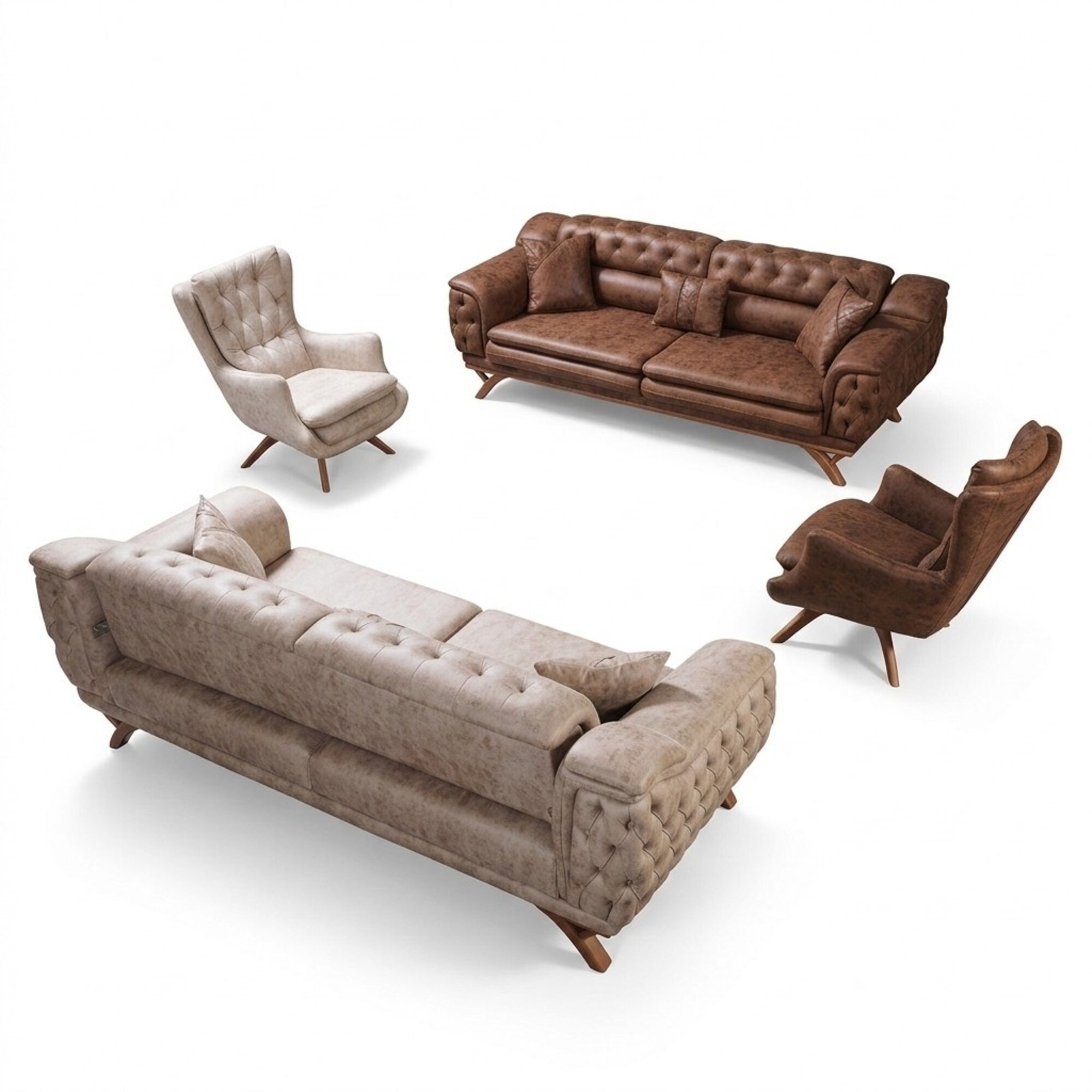 Sofagarnitur 3 3 1 1Sitzer Couch Polster Chesterfield Garnituren Sitzmöbel