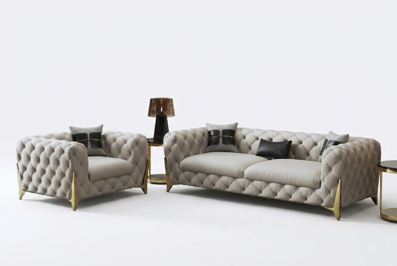 Sofagarnitur Big Set 3+1 Sitzer Leder Couch Sofa Garnitur Design Couchen