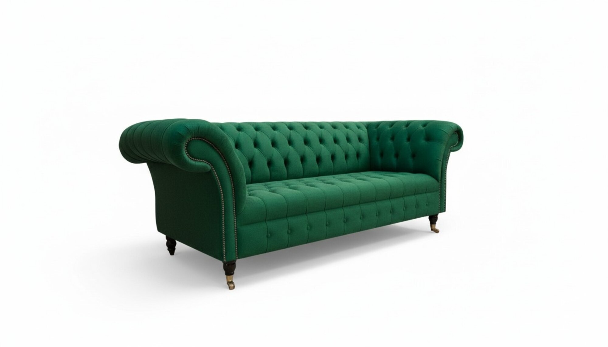 Sofagarnitur Chesterfield Sofas 3tlg. Möbel Modern Design Textil Grün Couchen