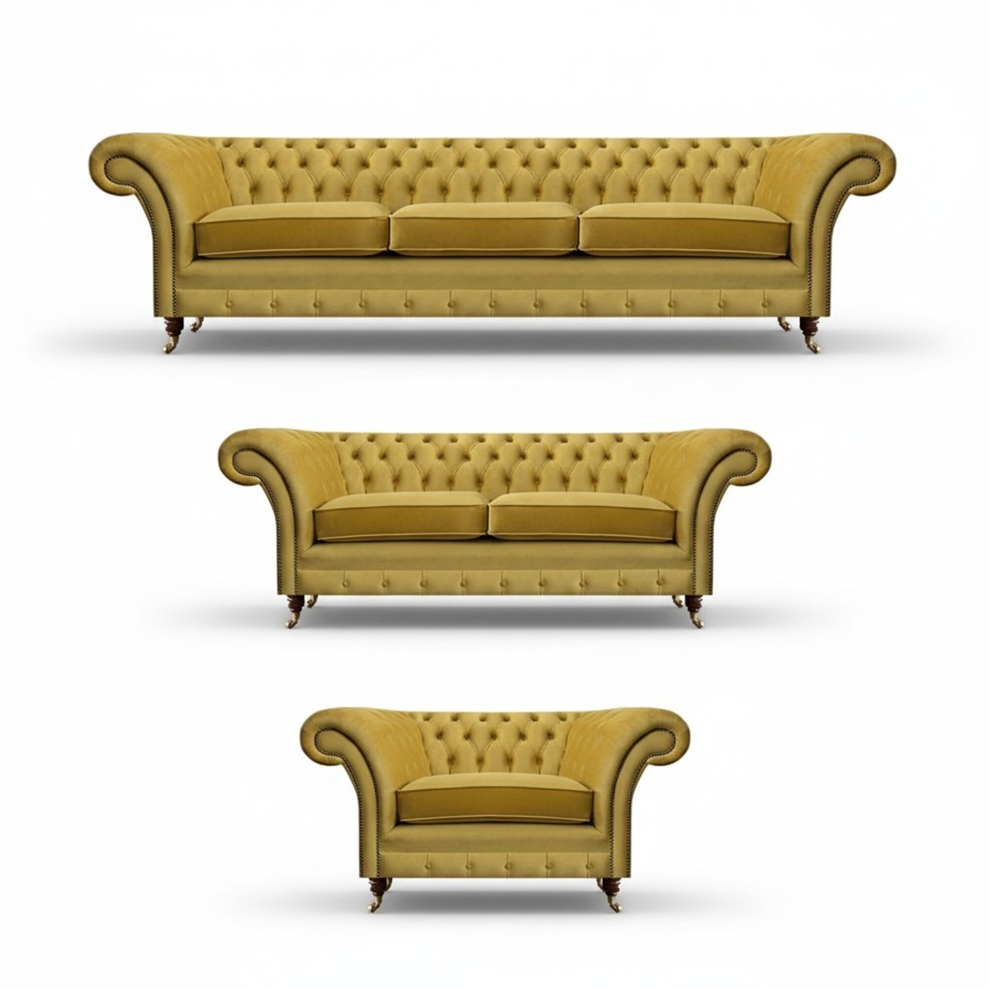 Sofagarnitur Luxus Set 3tlg Polstermöbel Einrichtung Chesterfield Couchen 3+2+1