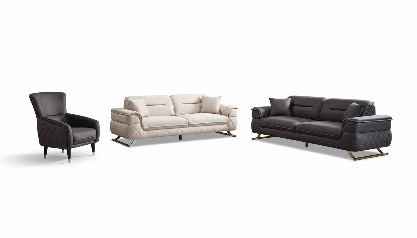 Sofagarnitur Polster Set Garnitur Wohnzimmer Sitz Sofa 3+2+1 Set Textil Sessel