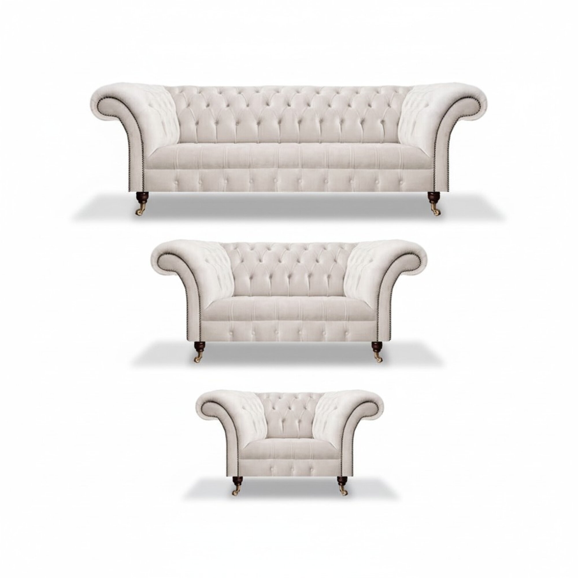 Sofagarnitur Sofas Set 3tlg Polstermöbel Wohnzimmer Einrichtung Chesterfield