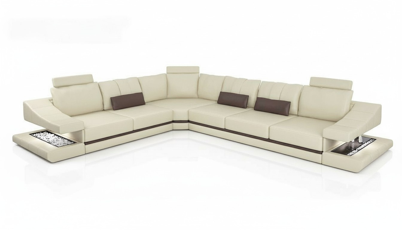 Sofas Ecke Ecksofa Couch Polstermöbel Wohnzimmer Textil L-Form Sofas