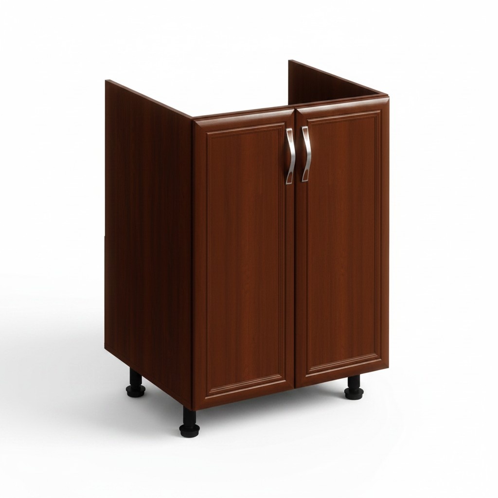 Eleganter Küchenschrank aus Holz in Braun – Spülenschrank Design