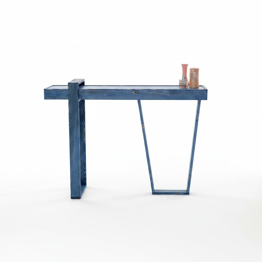 Stilvoll Konsolentisch Blau Wohnzimmer Konsole Modern Designer Sideboard