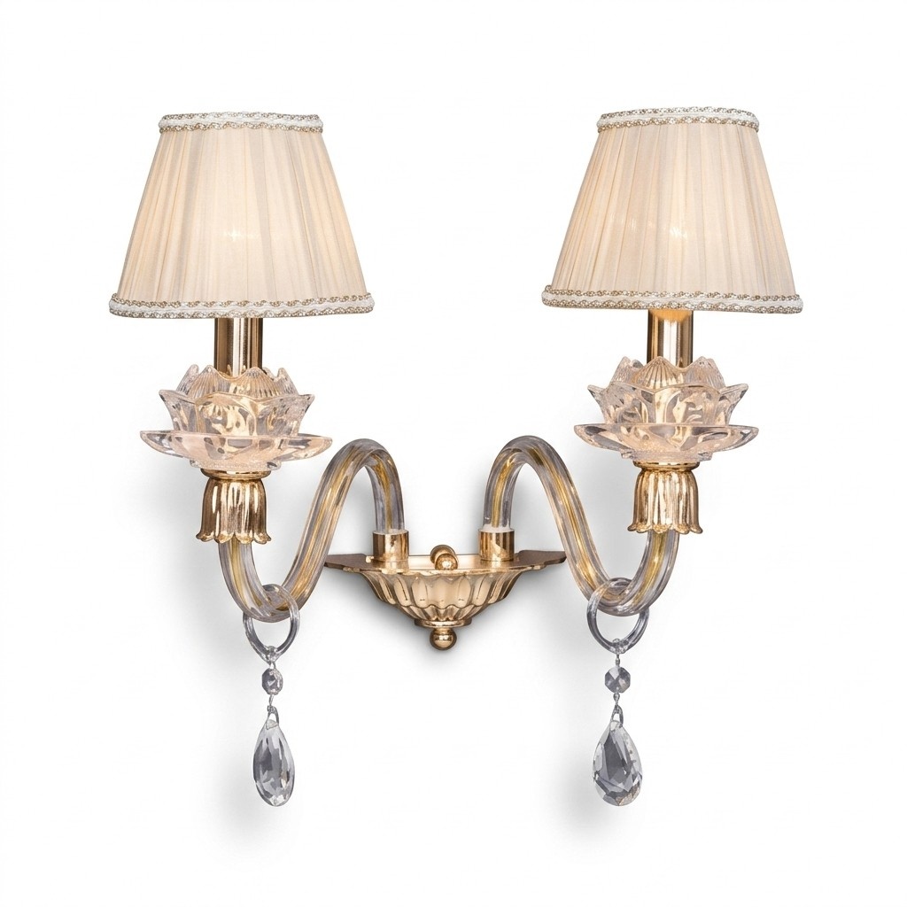 Stilvolle Wandlampe Klassische Wandlampe in Gold luxuriöser Kronleuchter