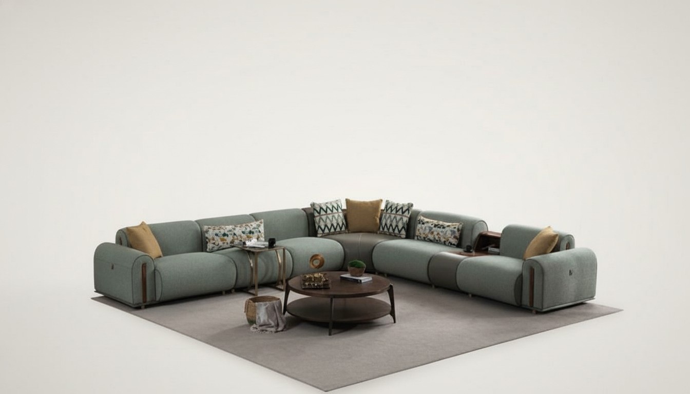 Stilvolles Ecksofa Designer Wohnzimmer Couch L-Form Edle Polstercouch