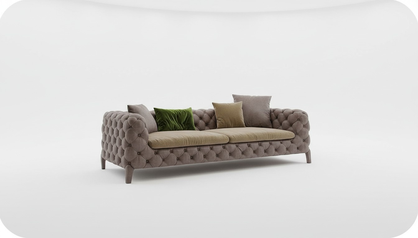 Tauper Chesterfield Dreisitzer Luxus Modernes Sofa Stil Wohnzimmermöbel