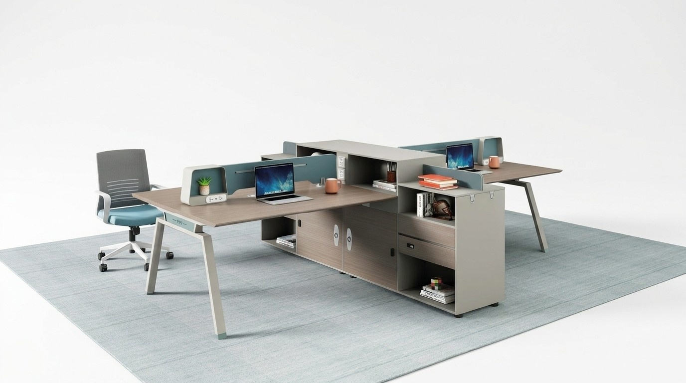 Teambürotisch Tisch Schreibtisch Co Working Gemeinschaftsschreibtisch 4 Personen