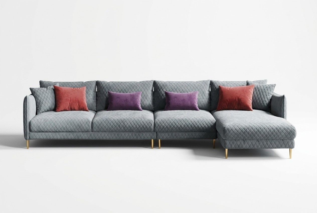 Textil Modern Relax Sitz Luxus Möbel Wohnlandschaft Ecksofa L-form Polster Sofa
