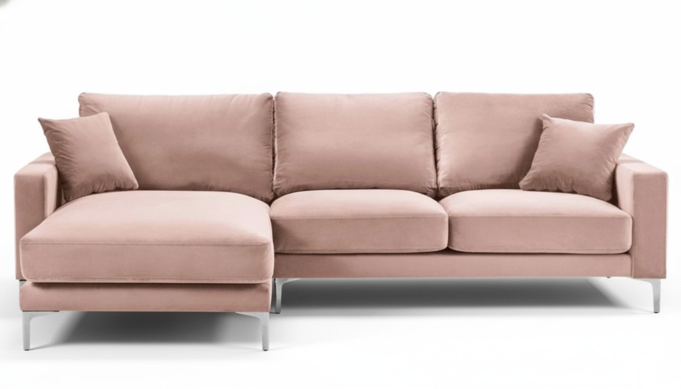 Textill Stoff Chesterfield Sofas Kreative Möbel Wohnzimmer Ecksofa Rosa XXL Big