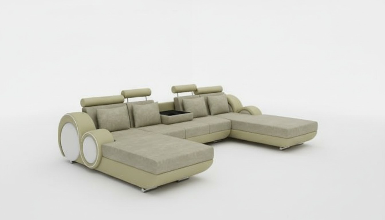 Textilsofa U-Form Couch Ecksofa Designer Sofa Garnitur 2 Liegen Stoffsofa Berlin