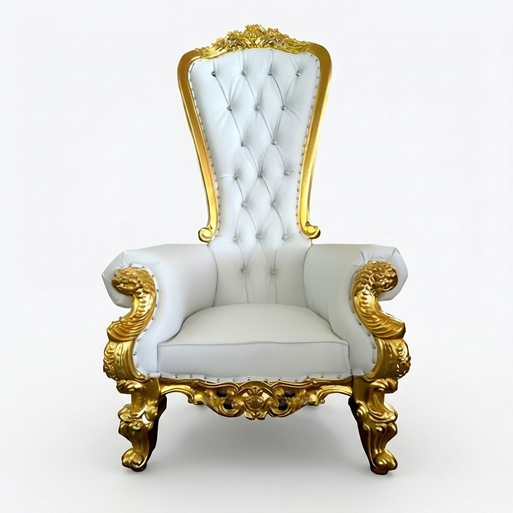 Thron Sessel Königlicher Polster Chesterfield Samt 1Sitz Antik Stil Stühle