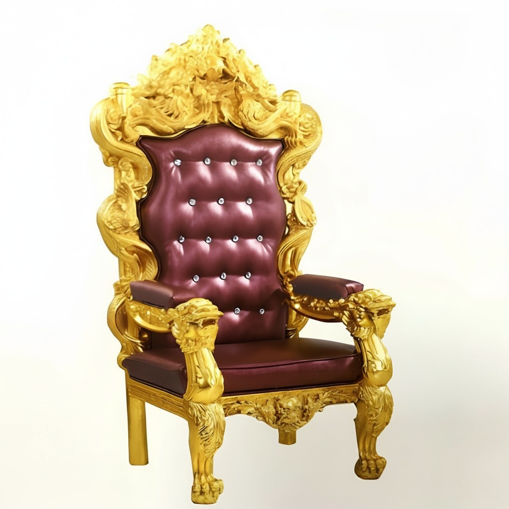 Thron Sessel Chesterfield Königlicher Polster Samt 1 Sitzer Antik Stil Stühle