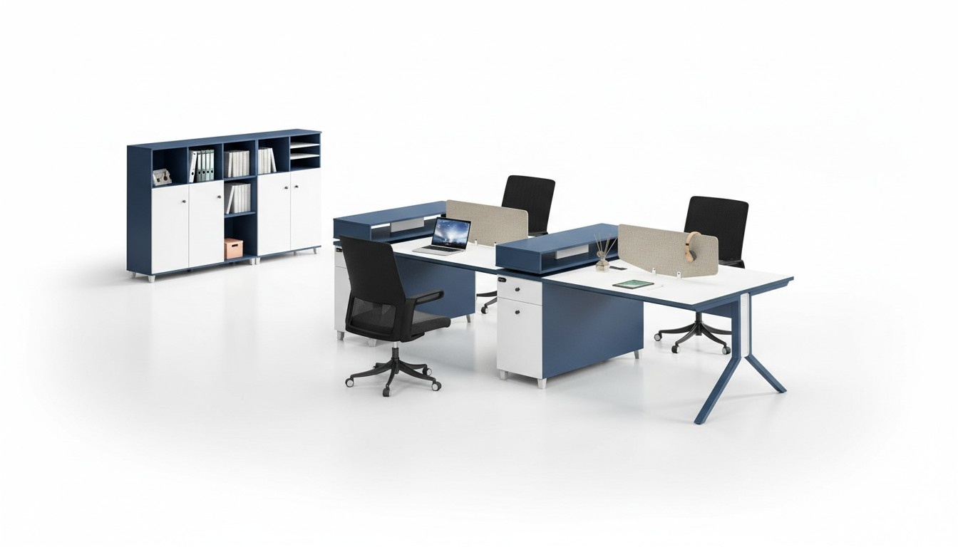 Tisch Büro Möbel Einrichtung Tische Callcenter Holz 4 Arbeitsplätze