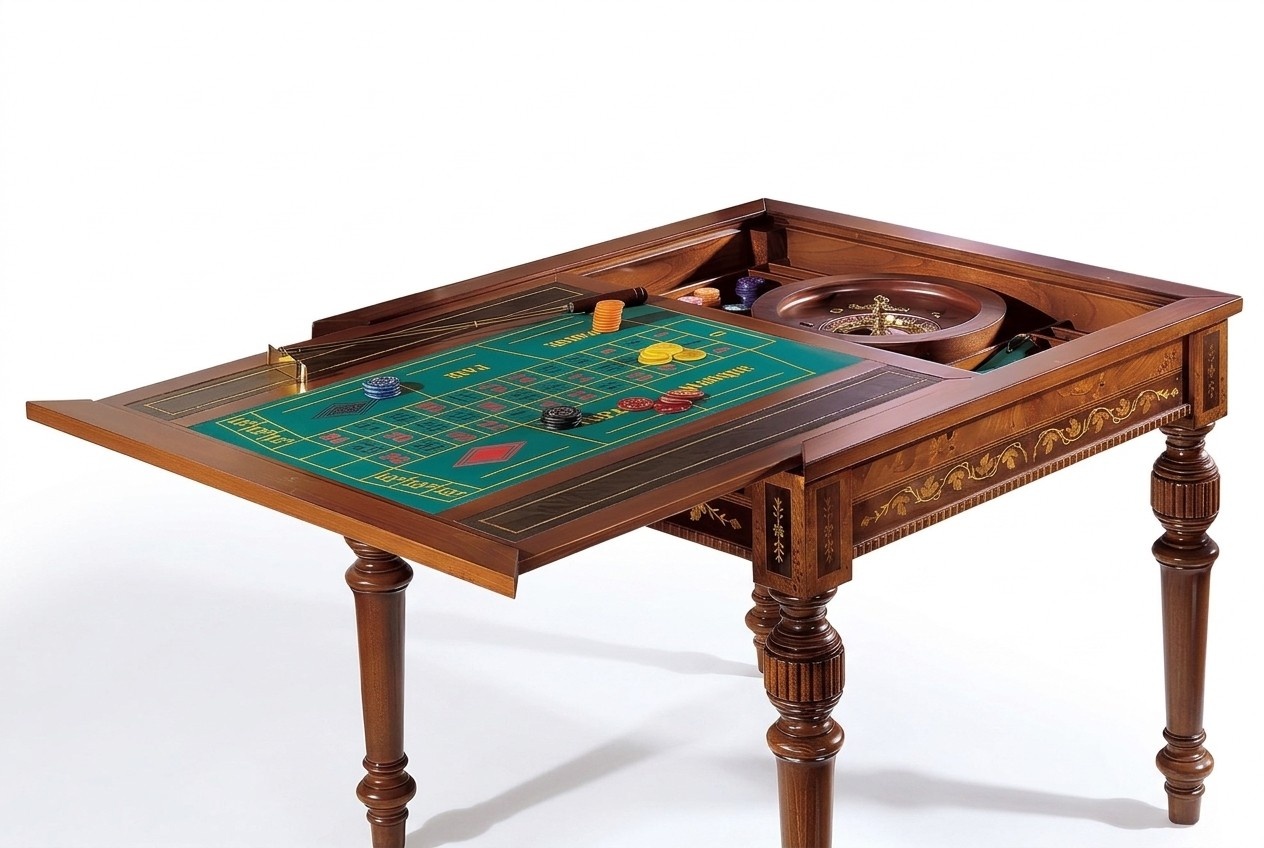 Tisch Spiel Tische Luxus Karten Holz Roulette Hotel Konsolen Casino Rollet