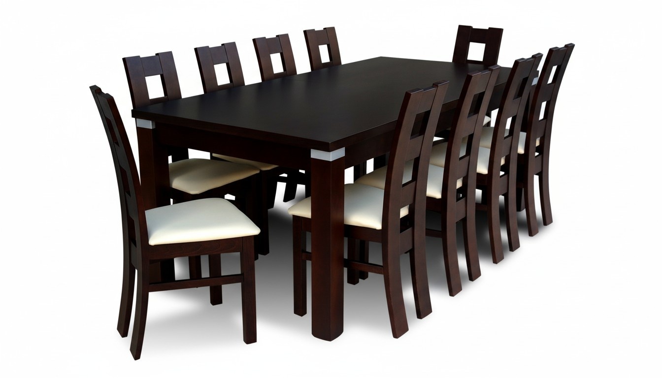 Holz Esszimmer Gruppe Tisch + 10 Stühle Online kaufen