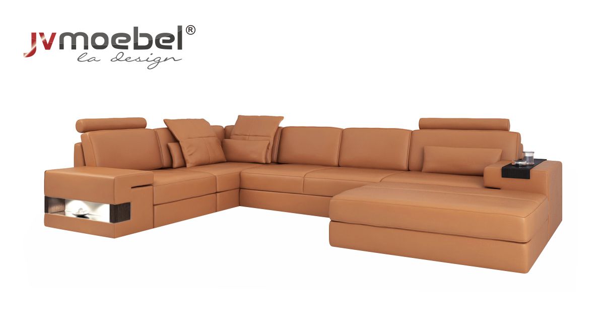 Moderne Luxus Sofa Ecke Set L-Form gepolsterte Leder Möbel Ledersofa